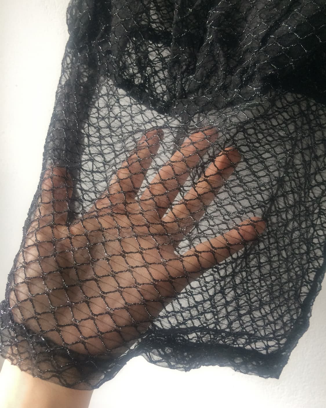 Pattern glitter point see through blouse 상품이미지5