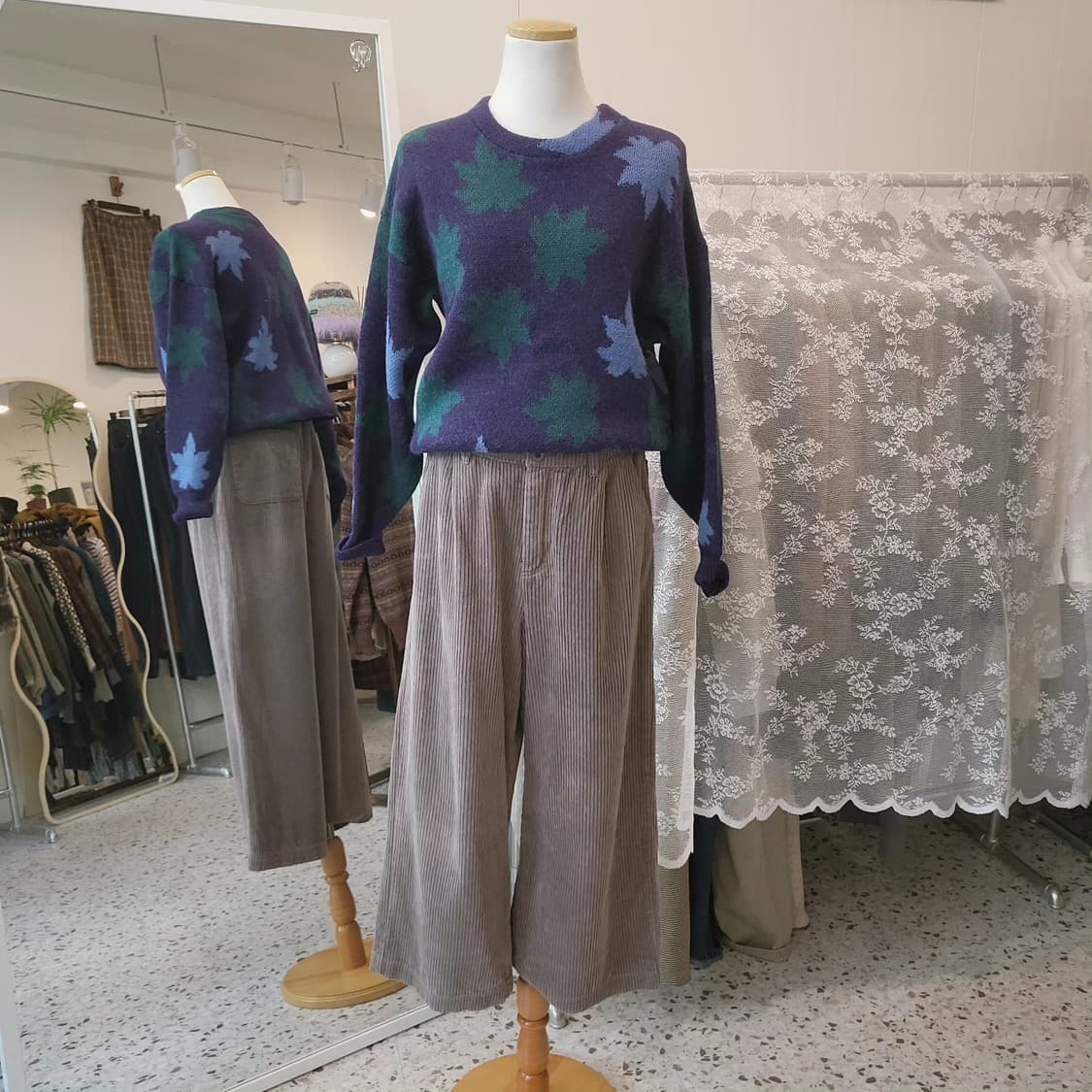 Samansamos2 그레이쉬라벤더 코듀로이 팬츠 상품이미지2