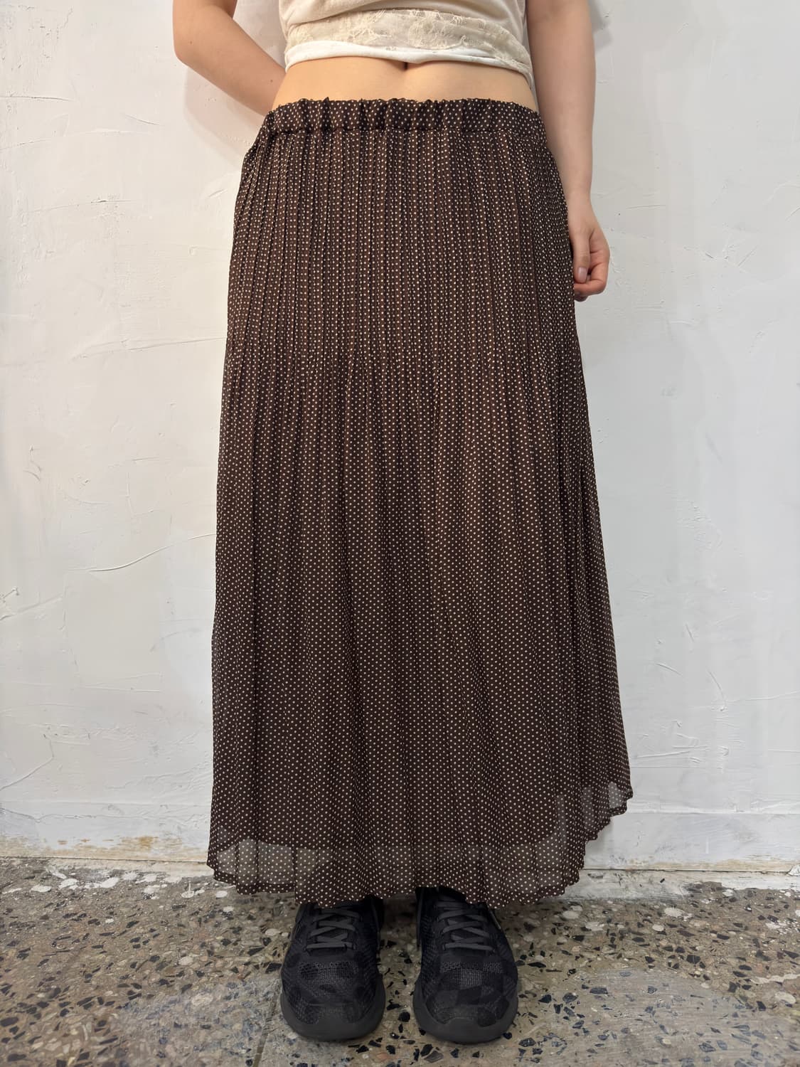 dot brown long skirt 상품이미지1