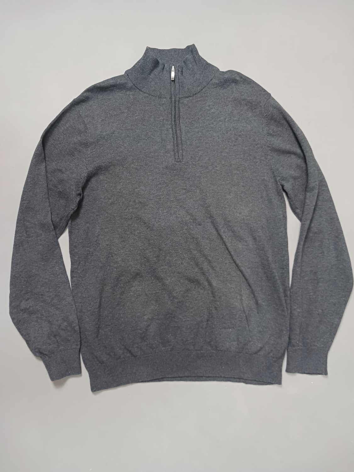 [M] 리포트 콜렉션 하프지퍼 긴소매 스웨터 니트 그레이 상품이미지1