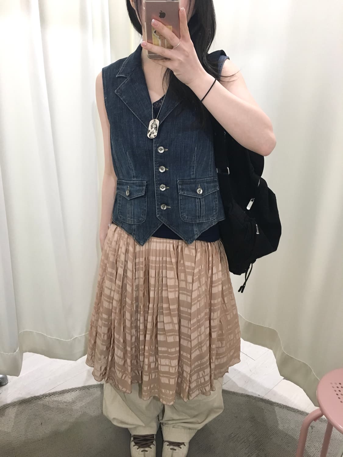 synchro X crossing stripe skirt 상품이미지5