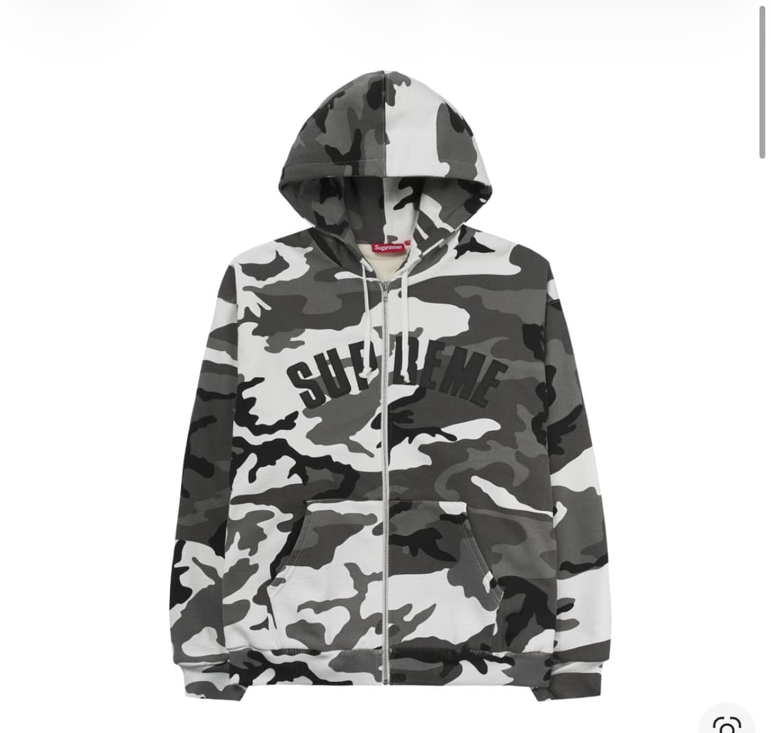 슈프림 아크 써멀 라인드 집업 후드 스웨트셔츠 스노우 카모 - 25FW 상품이미지1