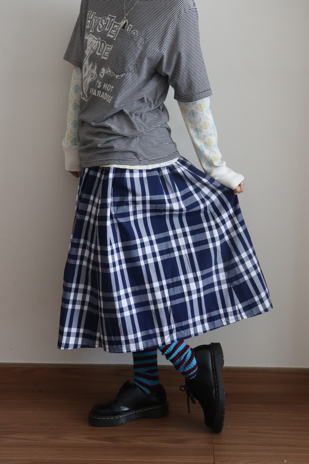 [Beams Boy] Blue Check Skirt 상품이미지6