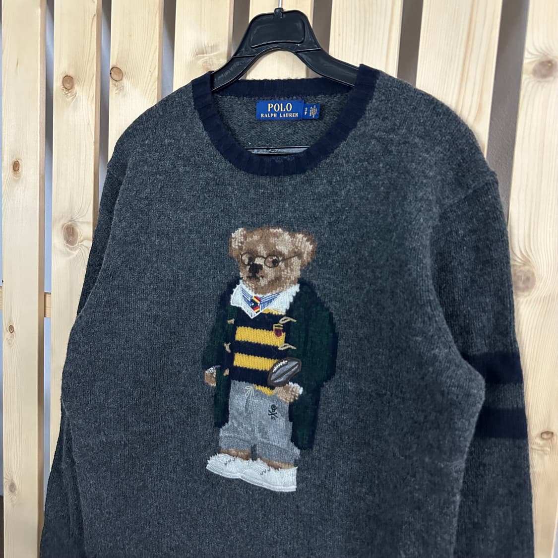 (M) 폴로 랄프로렌 50주년 해리포터 폴로 베어 그레이 니트 상품이미지4