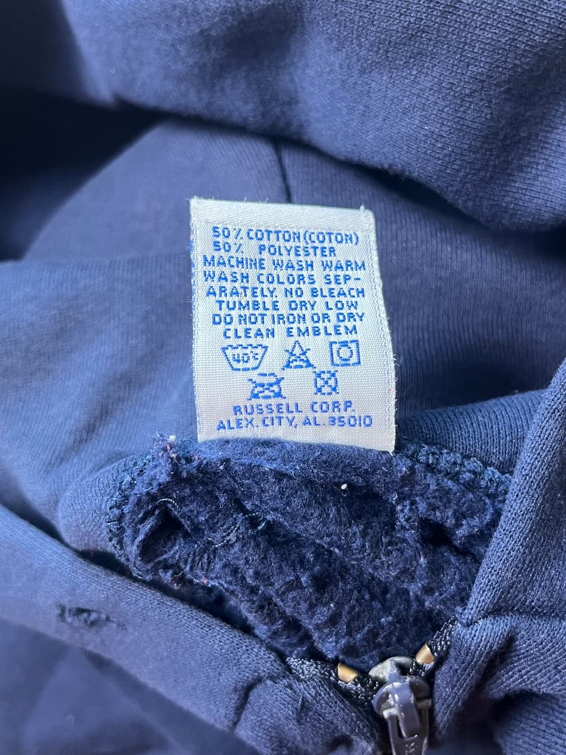 빈티지 USA 러셀 후드집업 L 네이비 상품이미지4