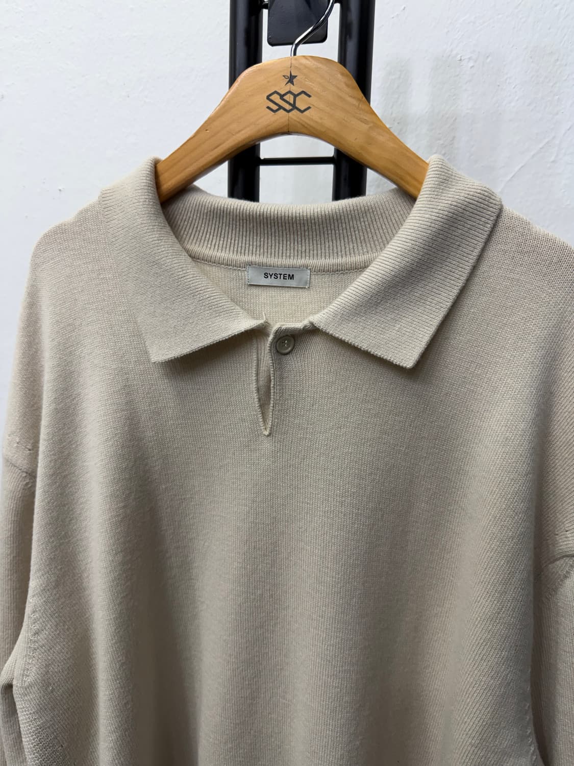 정품) 시스템옴므 한섬 22ss 카라넥 니트 105 상품이미지4