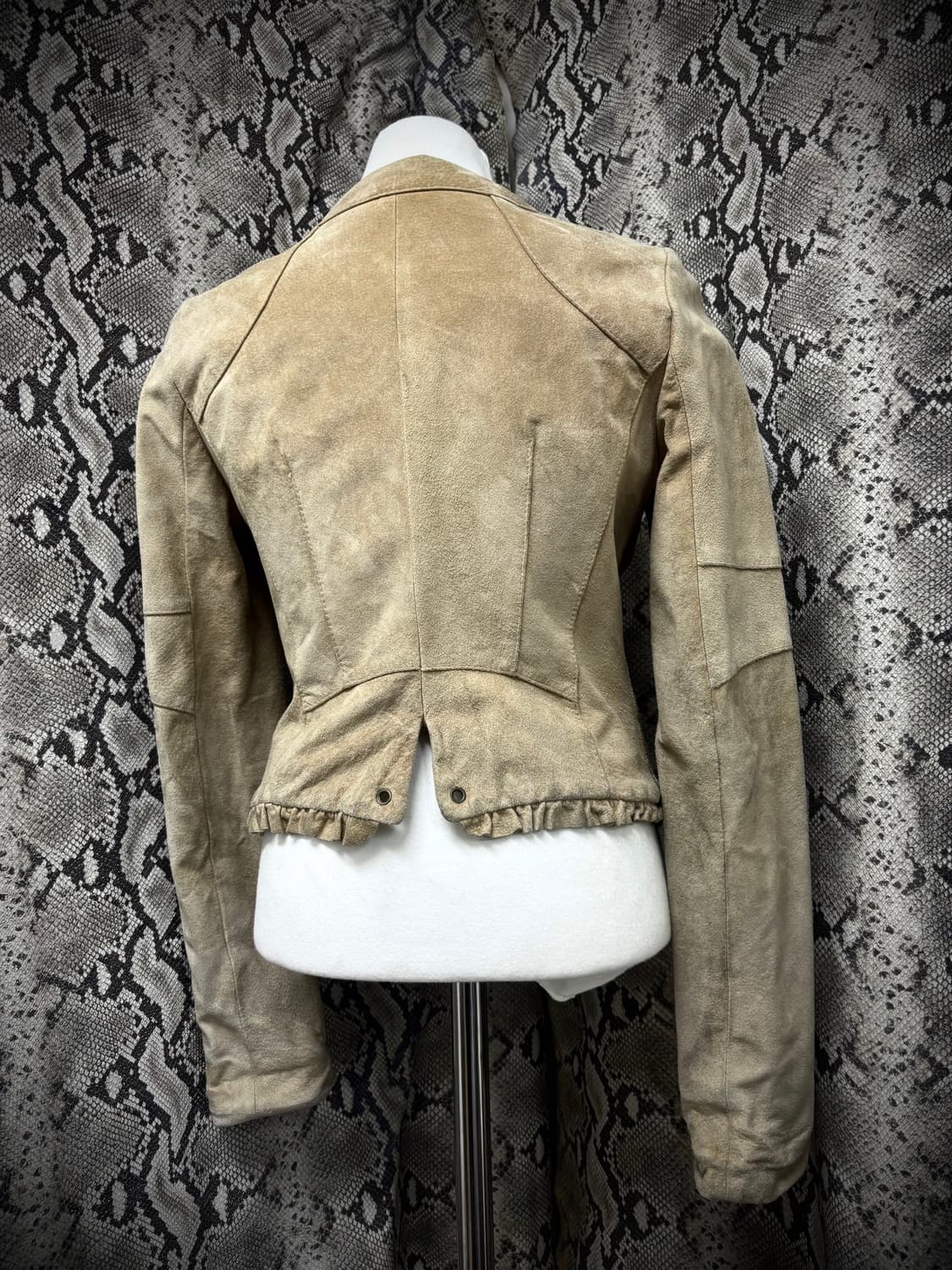 [Y2K] Bomber-Fit Draped Beige PorkSkin N 상품이미지10
