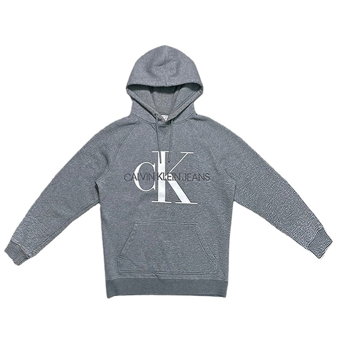 캘빈클라인 진 모노그램 로고 후드 스웻셔츠 그레이 M 상품이미지1