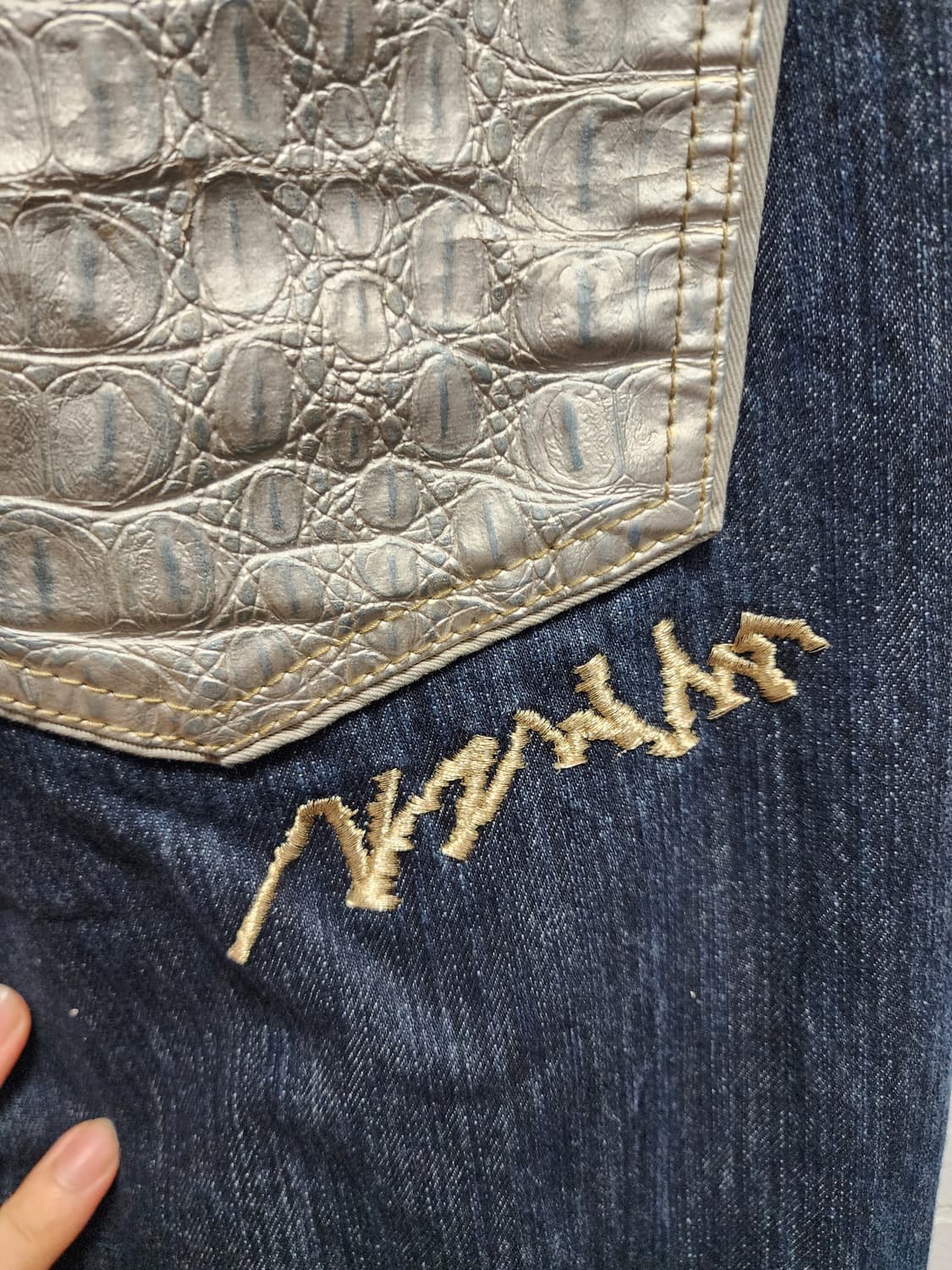 쿠지 Coogi Y2K 크로커다일 데님 팬츠 상품이미지4