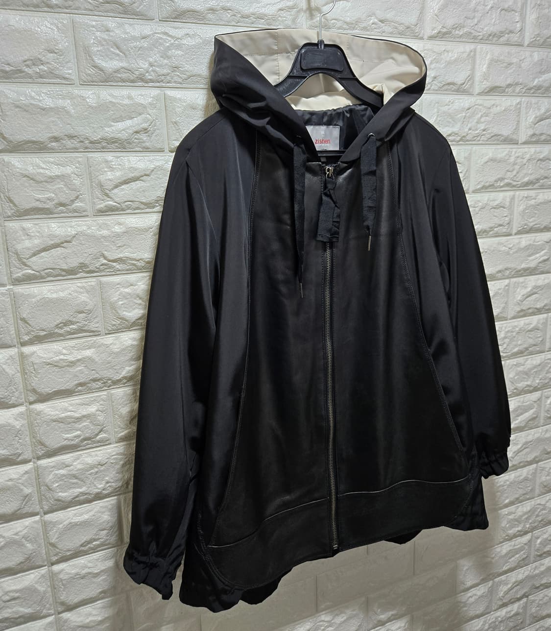 거의새것/ 지센 양가죽 배색 후드집업 자켓 100 상품이미지3