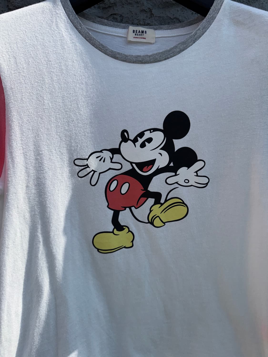 BEAMS HEART x Disney 미키 배색 반팔 티셔츠 상품이미지3