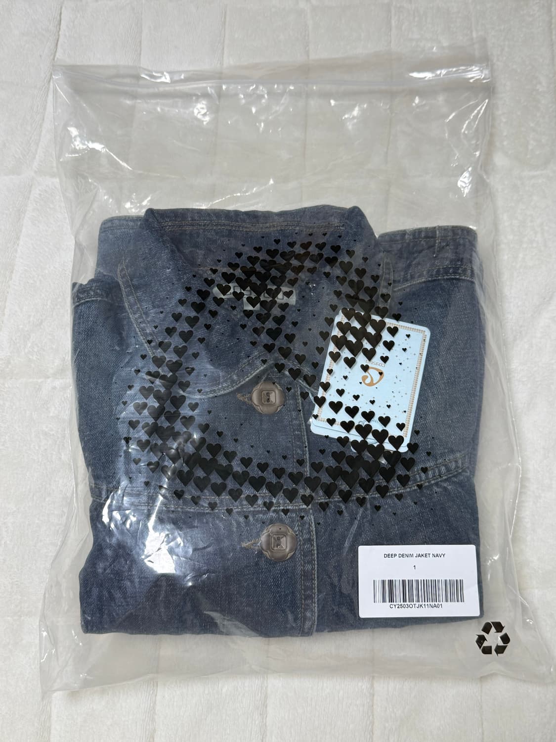 새상품 택⭕️ 코이세이오 청자켓 1사이즈 딥데님자켓 네이비 상품이미지2