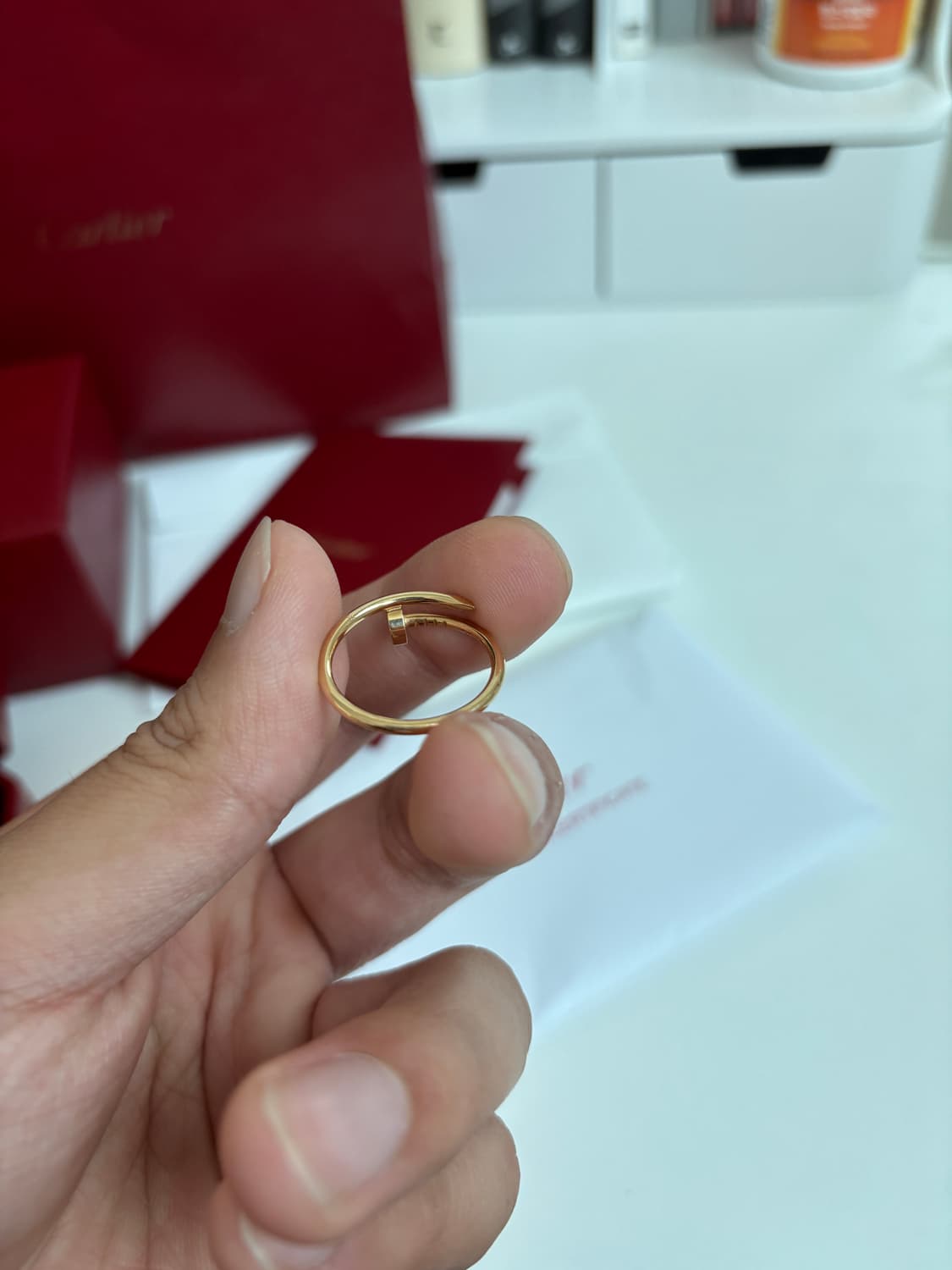 까르띠에 저스트앵끌루 반지 새상품급 풀구성 판매 상품이미지7