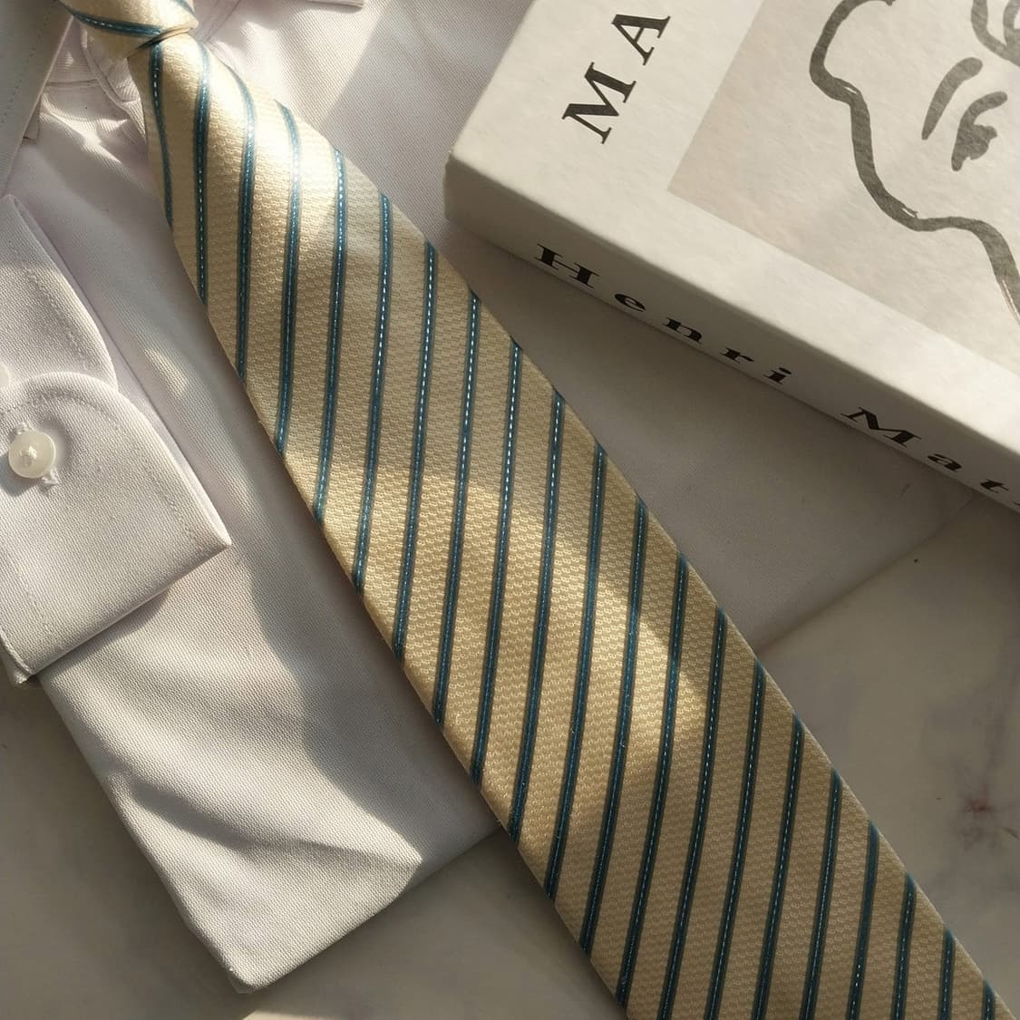 아쿠아스큐텀 실크 스트라이프 넥타이 9.6cm A+~A등급 K1514
 상품이미지9