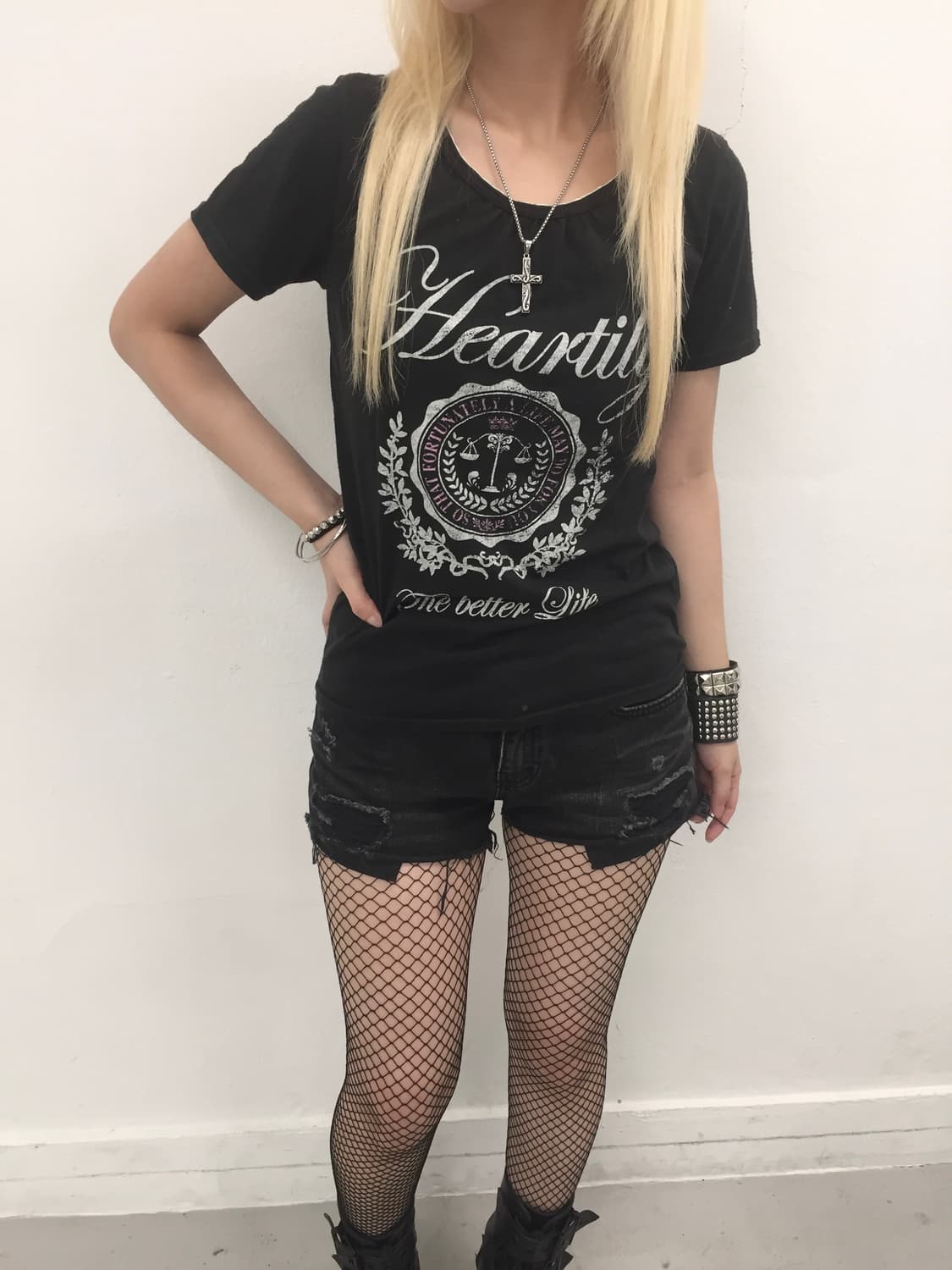 Black y2k print top  상품이미지1