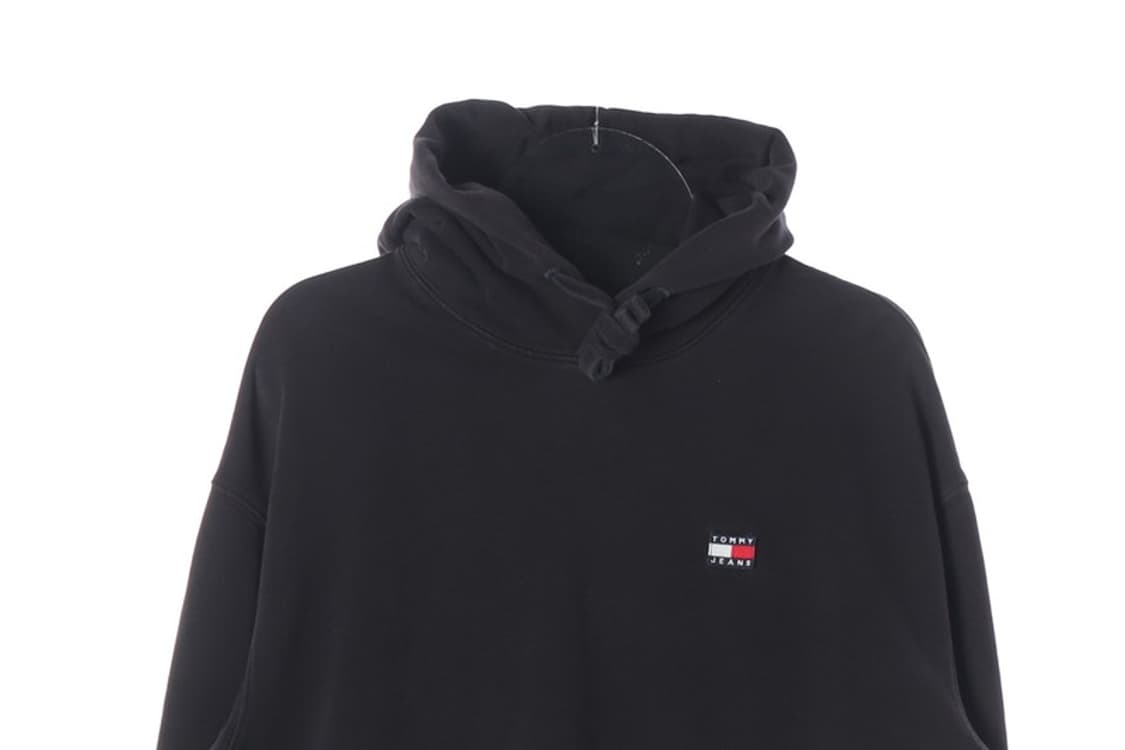 타미 진스 시그니처 플래그 자수 로고 블랙 후드티 L 상품이미지3
