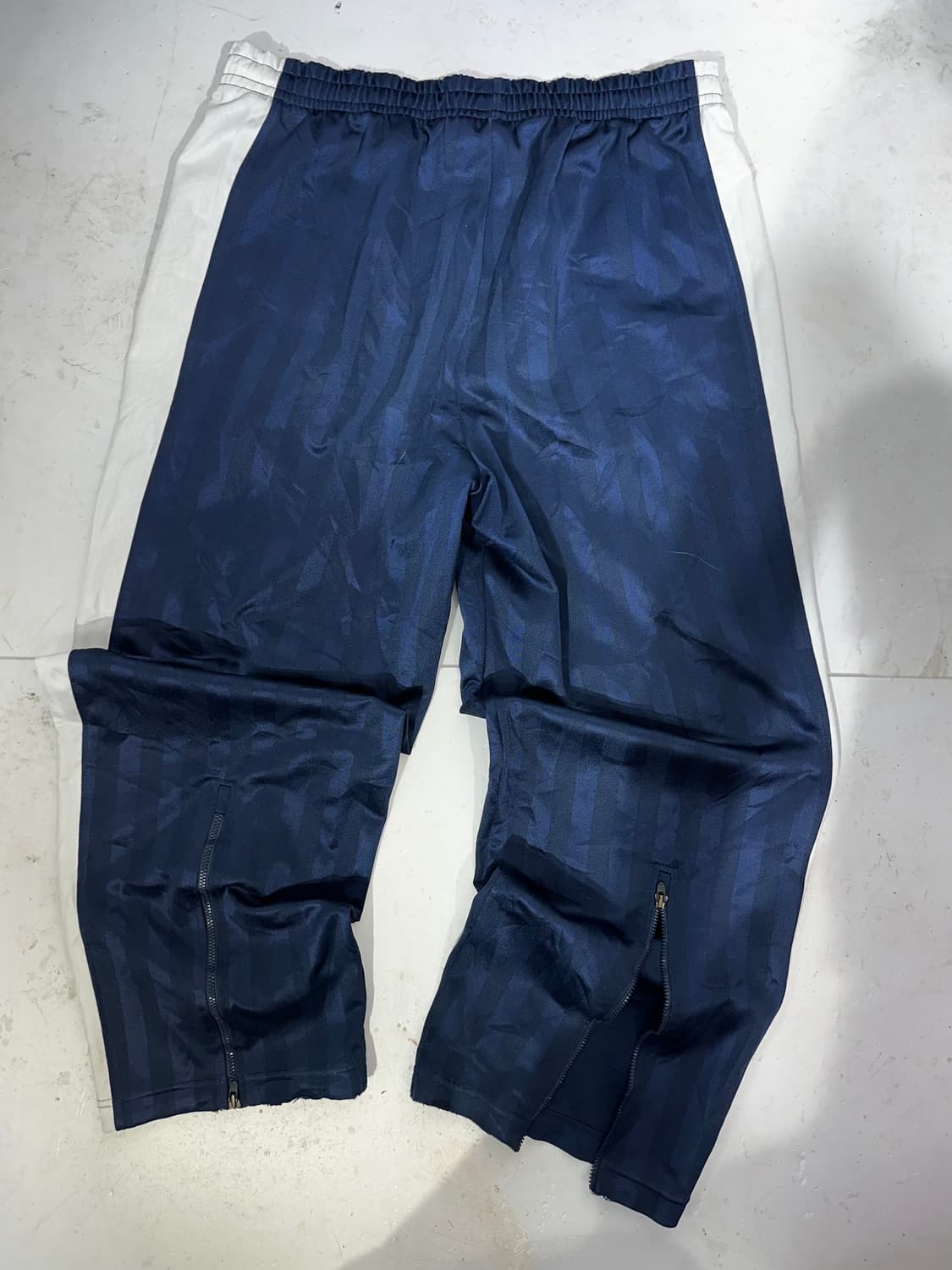 푸마 네이비 화이트 사이드 라인 와이드 팬츠 L 상품이미지5