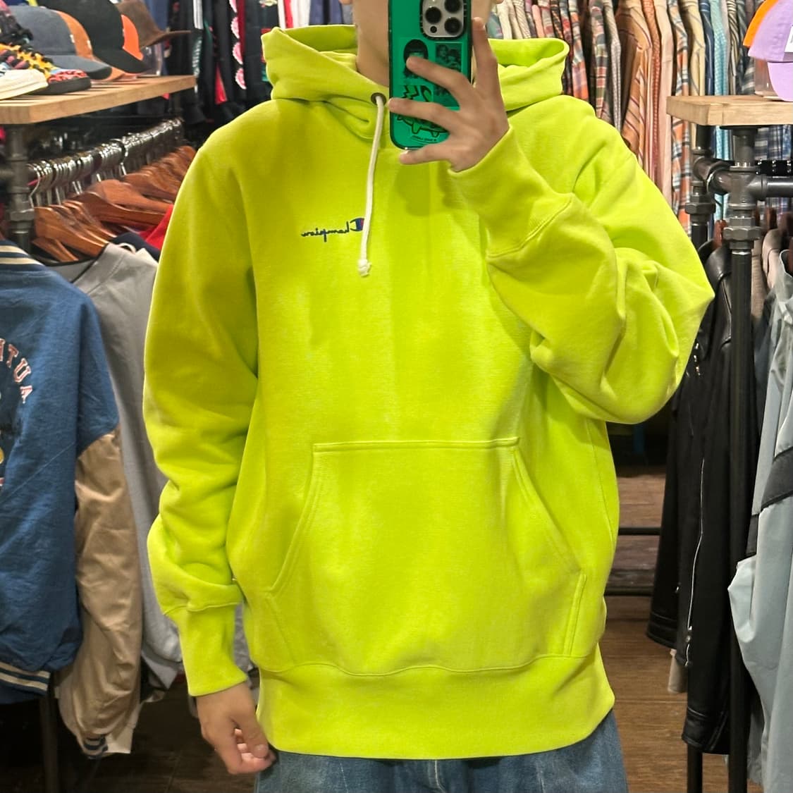 [HI] 챔피온 위버스위드 후드티 라임 상품이미지1