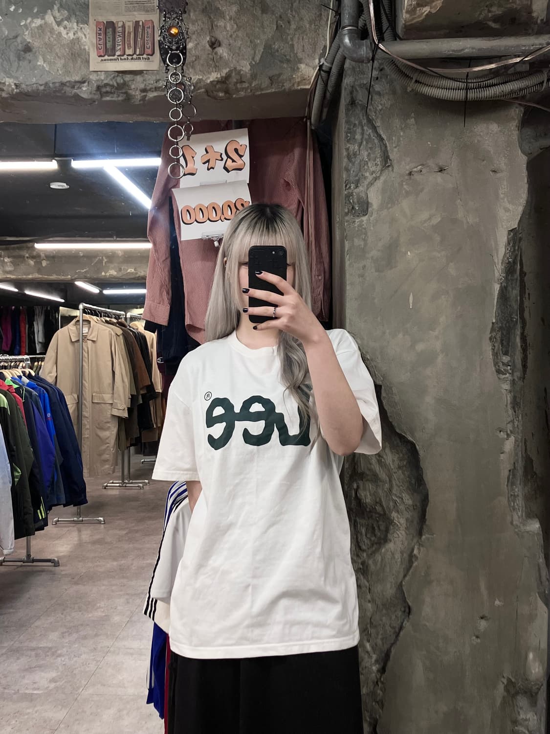 Lee 빅로고 반팔 티셔츠 화이트 M #csz3020 상품이미지2