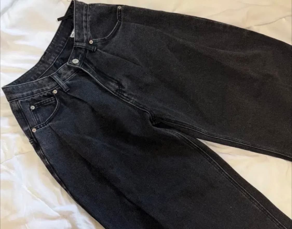 돈비레잇 투턱 와이드데님 흑청 xs 상품이미지4