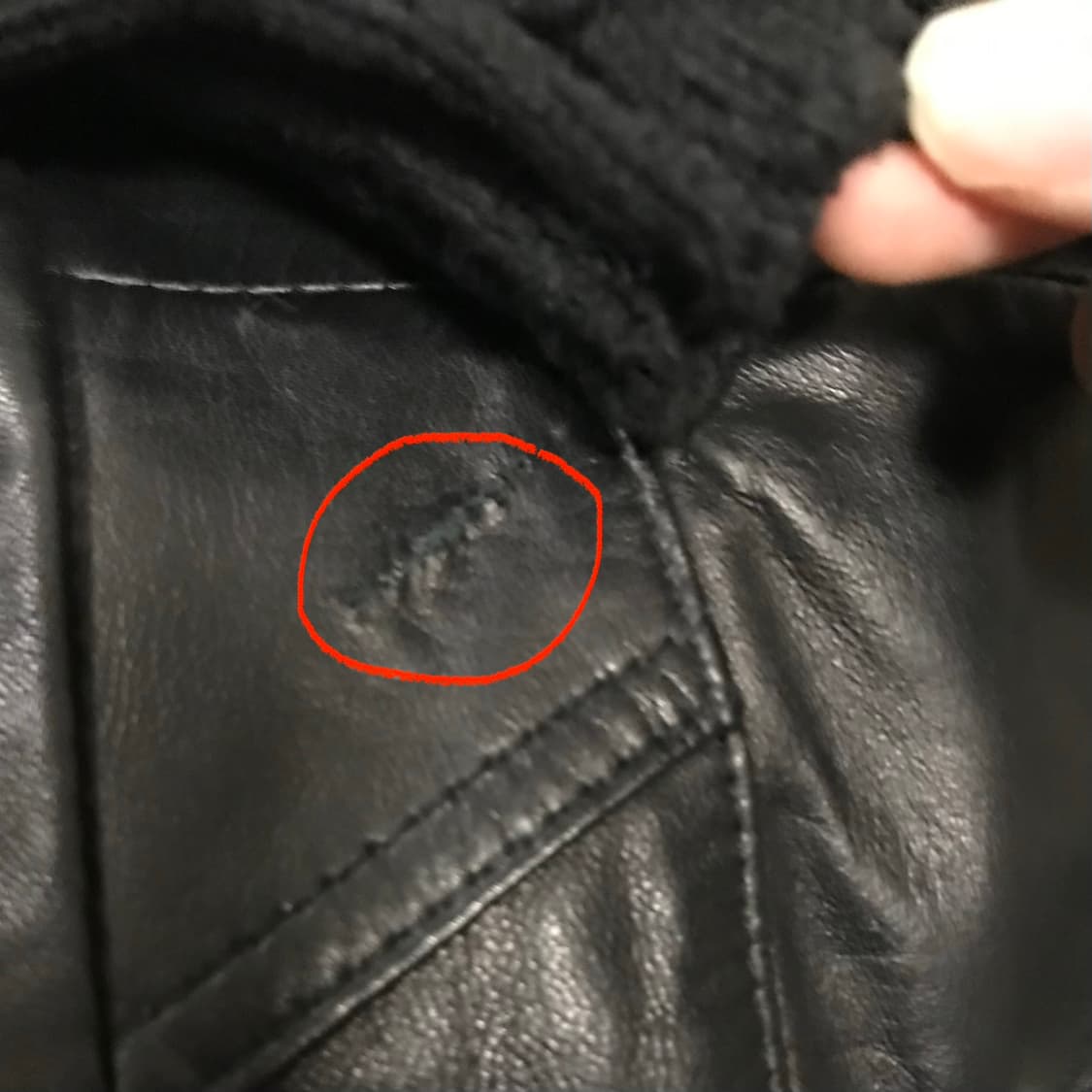 빈티지 아카이브 니트 레이어드 레더 자켓 상품이미지9