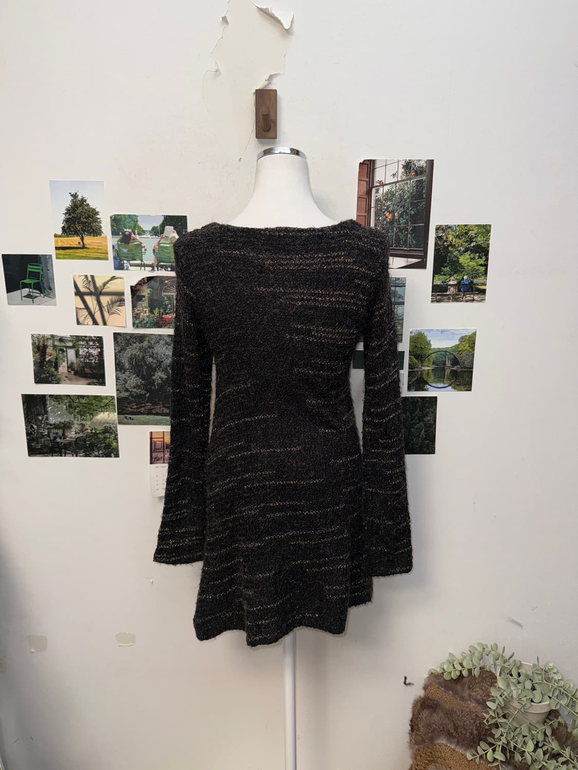Deep purple gold bokashi knit ops 상품이미지2