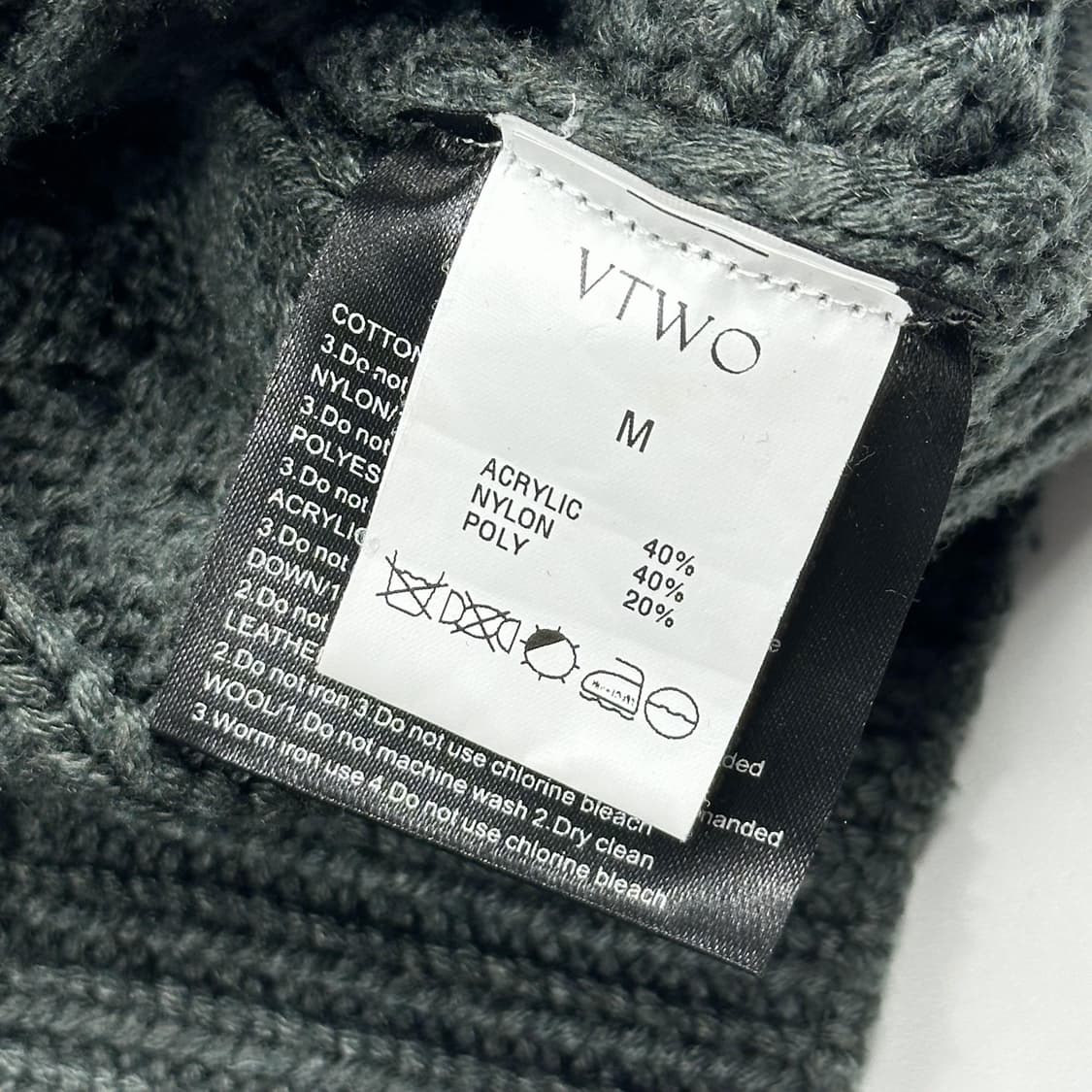 VTG 빈티지 투웨이 케이블 니트 후드집업 챠콜 실측L 상품이미지5