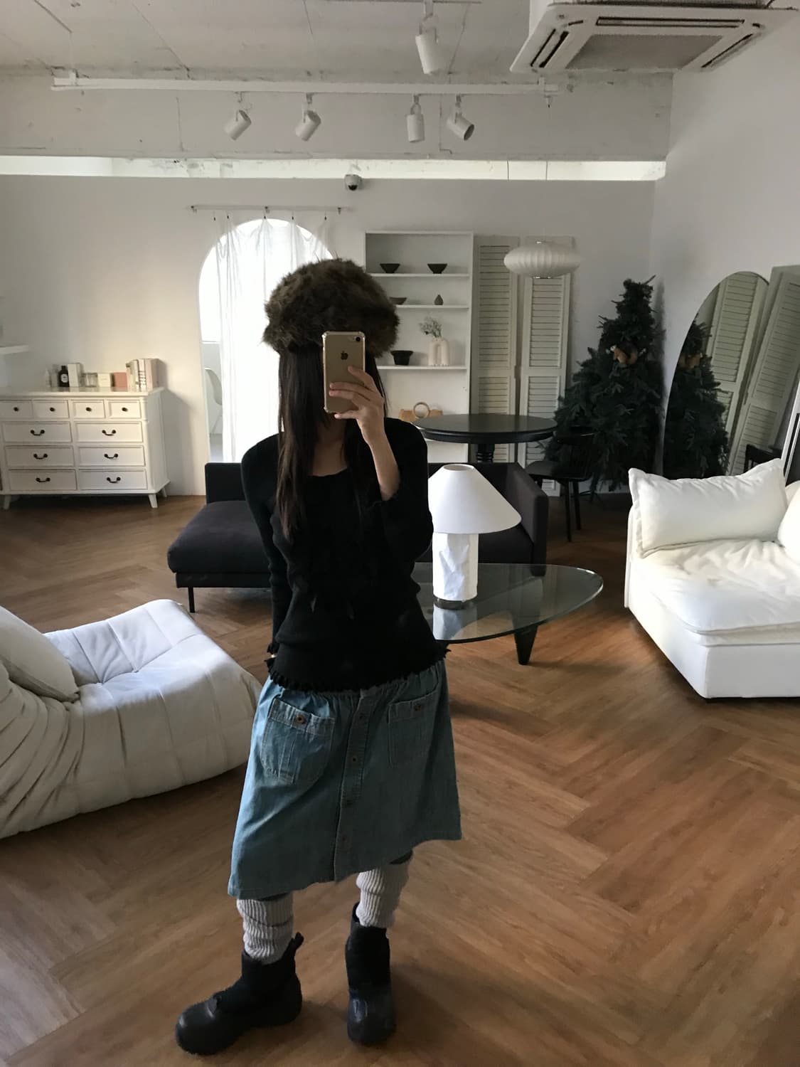 vintage denim button skirt 상품이미지6