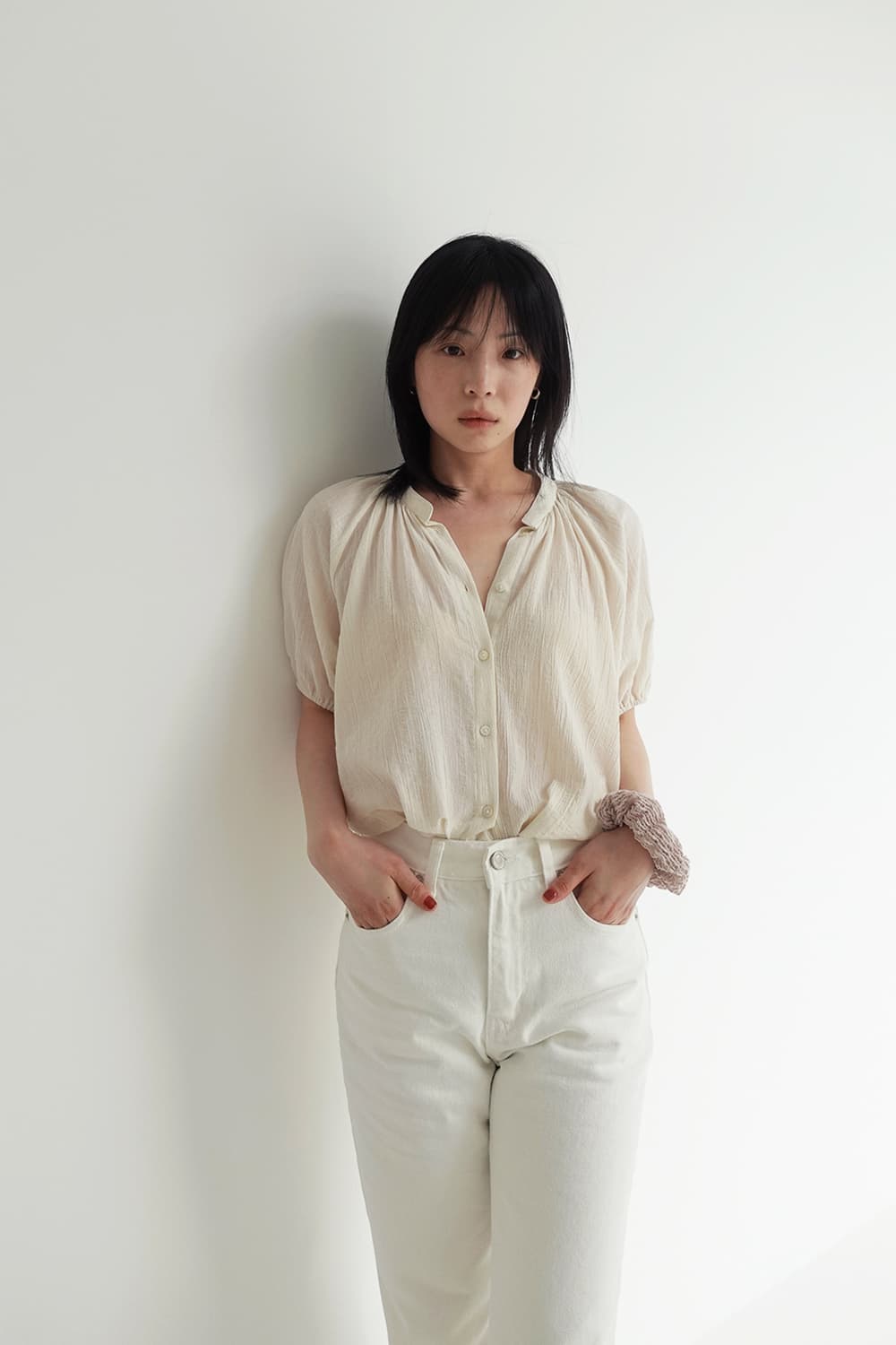 M.O.K 셔링 블리우스 상품이미지1