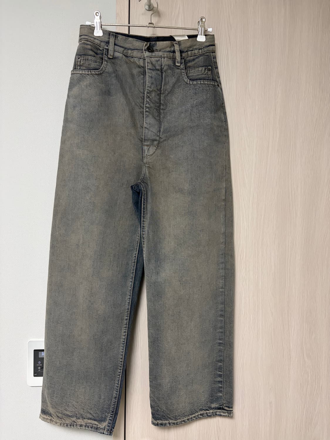 릭오웬스 다크 쉐도우 엔지니어드 워시드 크롭 데님 팬츠 27 상품이미지1