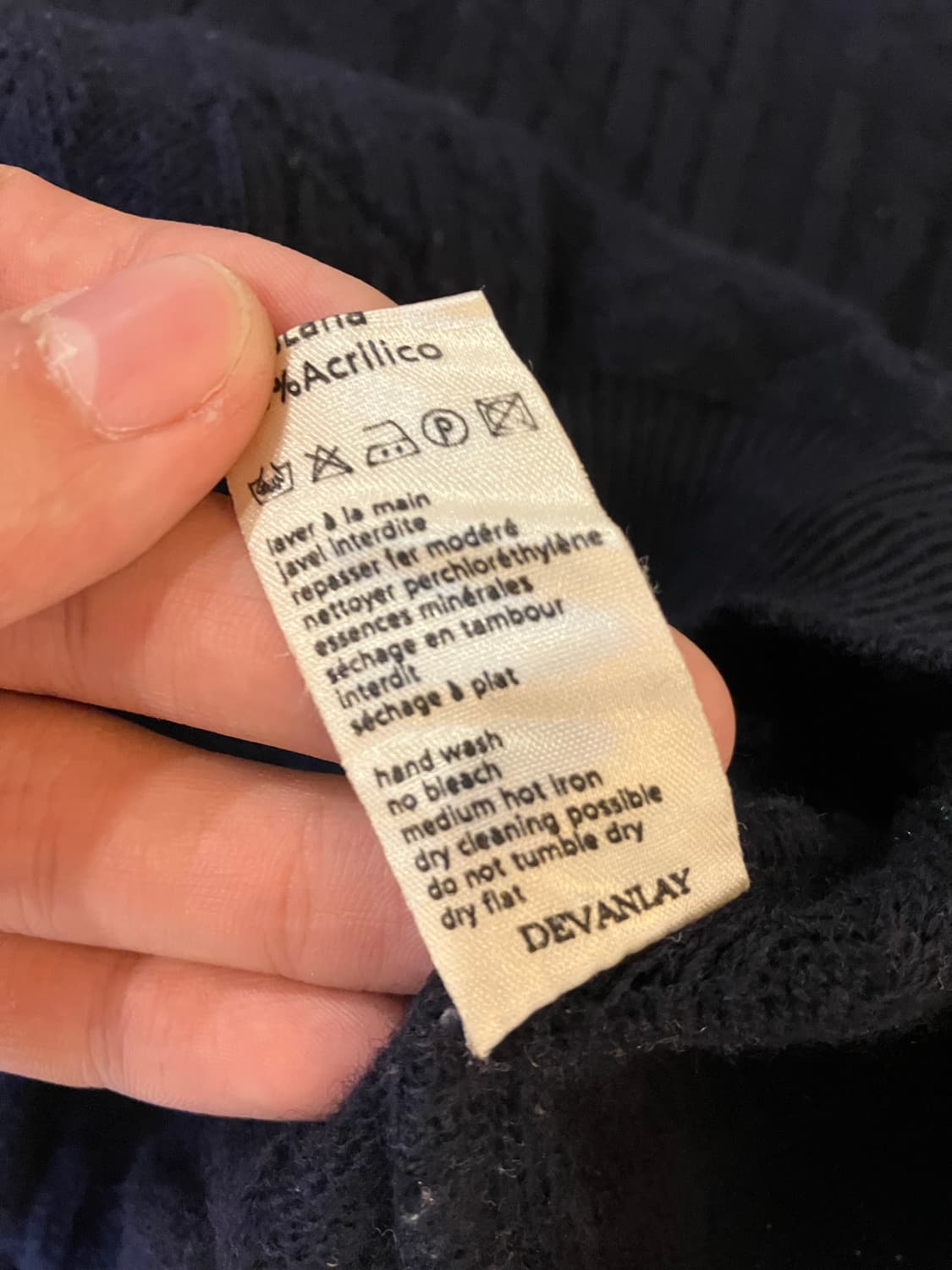 70-80s CHEMISE 라코스테 멀티케이블 니트 네이비 상품이미지6