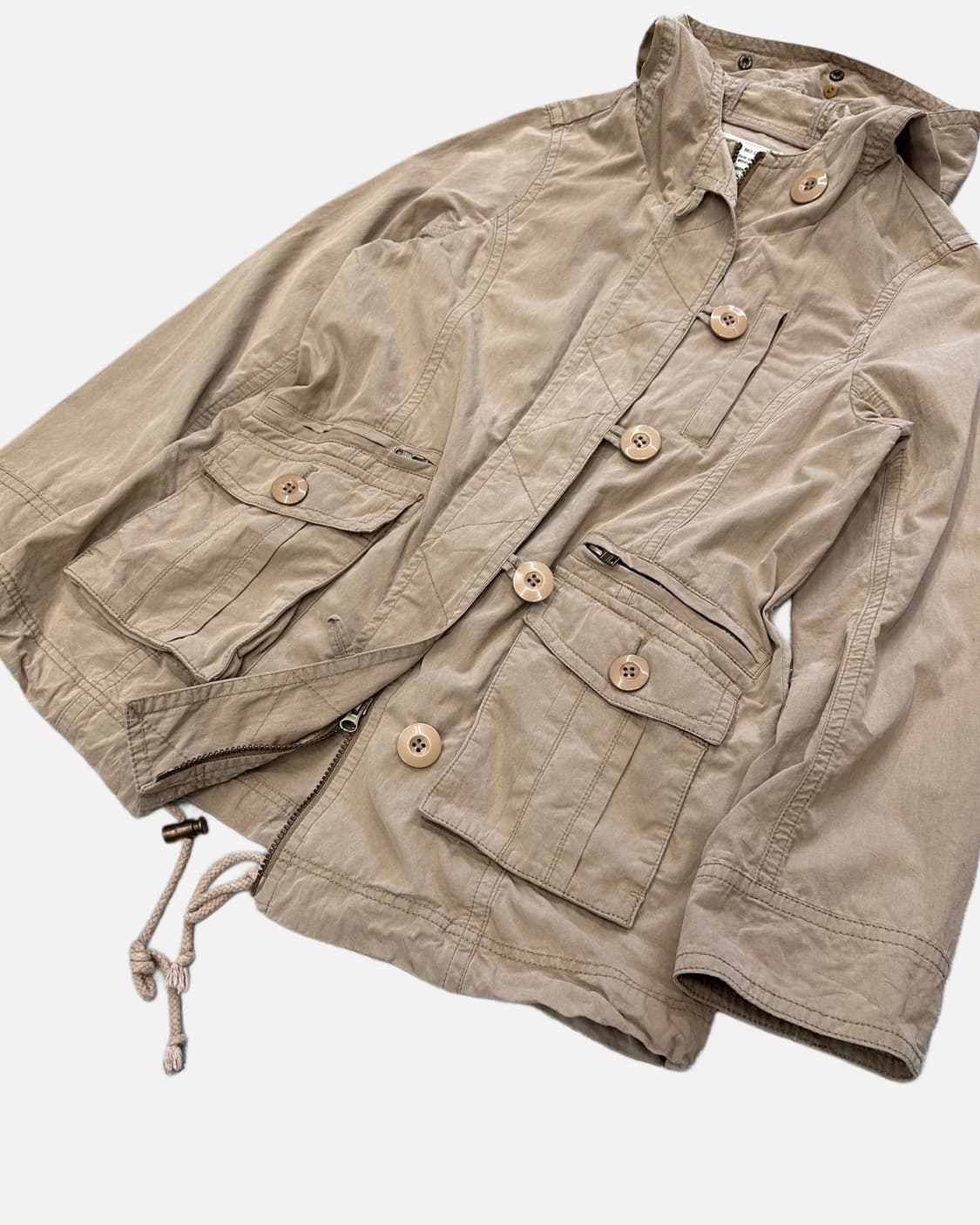 beige military hood parka 상품이미지4