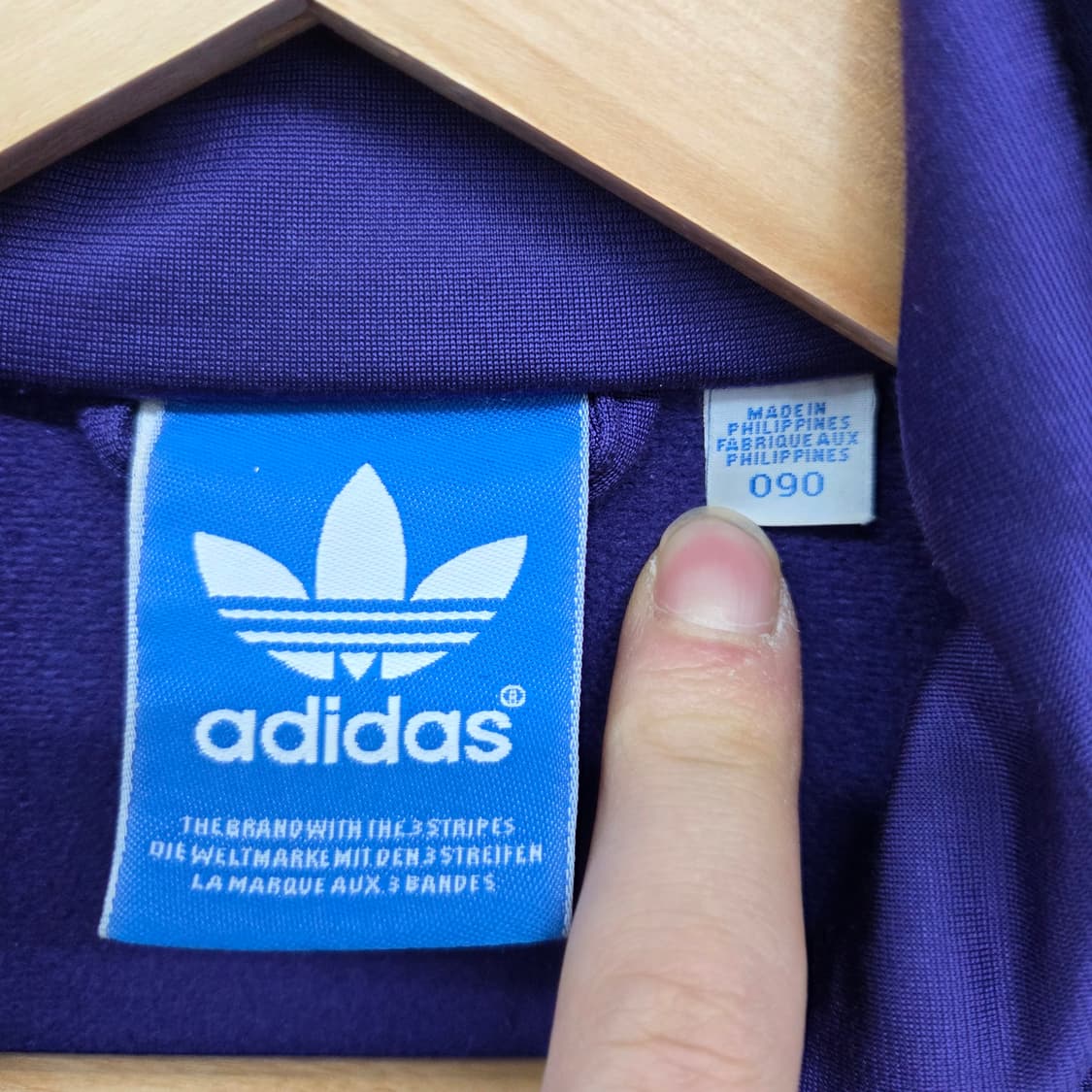 아디다스 퍼플 삼선 트랙탑 여m 상품이미지4