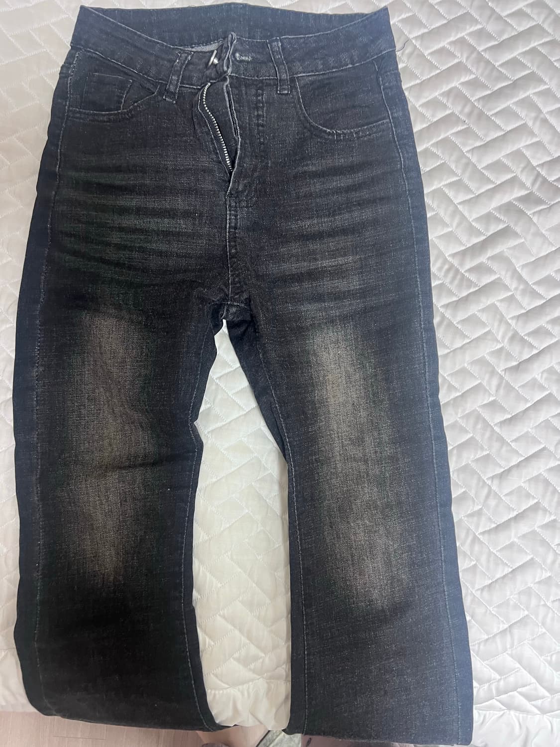 검정색 워싱 부트컷바지 판매 상품이미지2