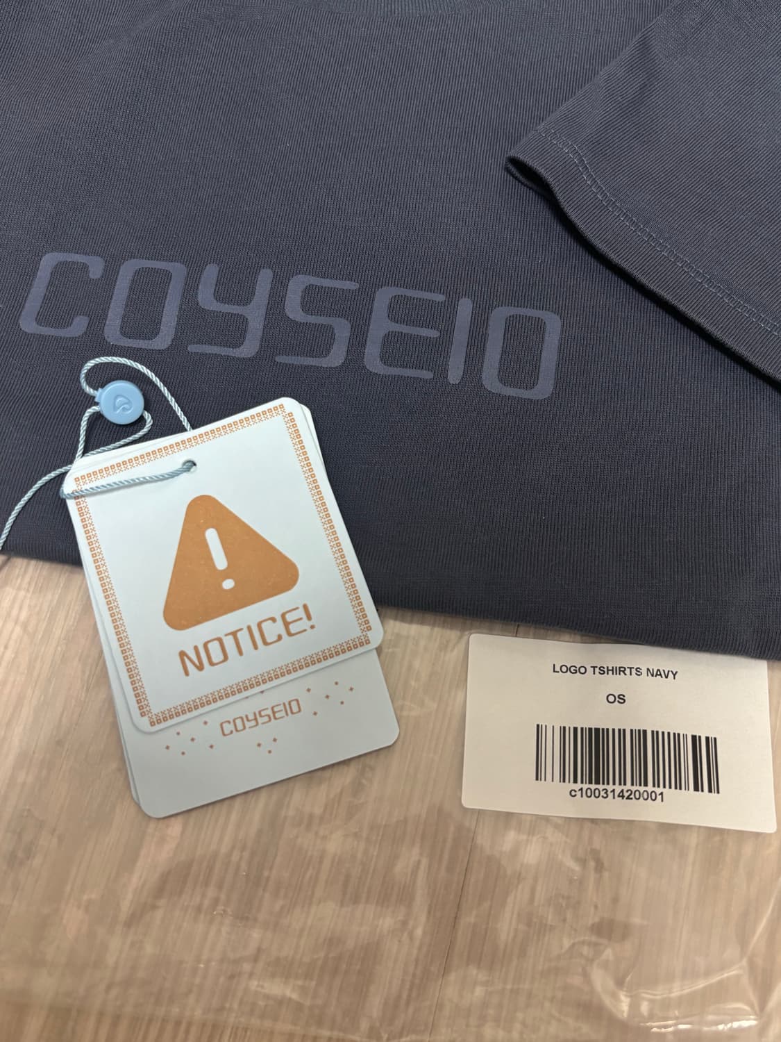 COYSEIO 코이세이오 로고 반팔 티셔츠 네이비 상품이미지3