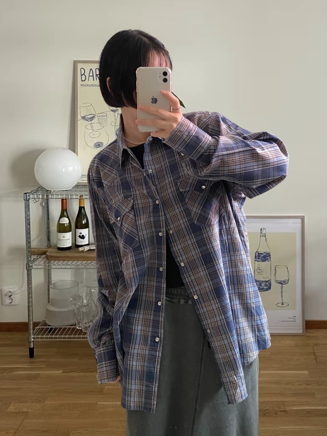 포켓 체크 셔츠 (Man XL) 상품이미지1