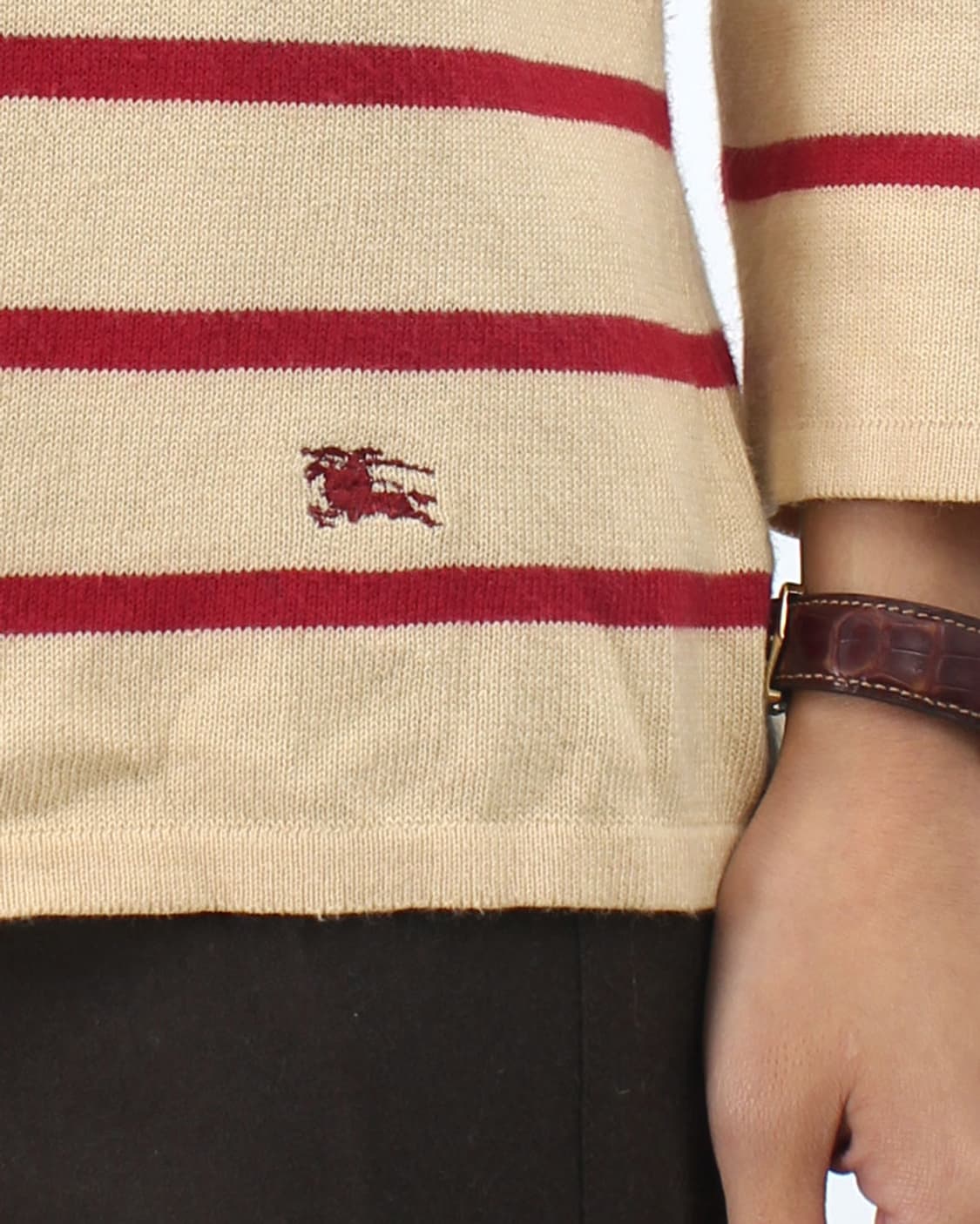 버버리 스트라이프 줄무늬 베이직 레드 니트 상품이미지2