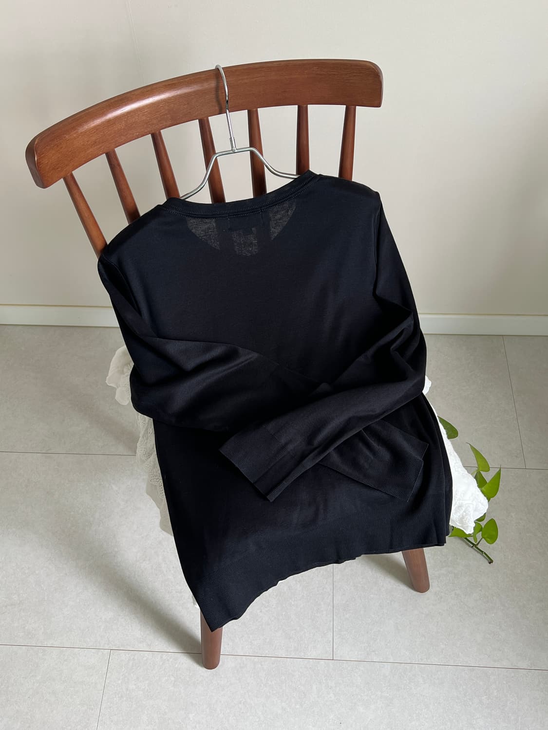 쿠레쥬 블랙 코튼 자수 가디건 꾸레쥬 상품이미지7