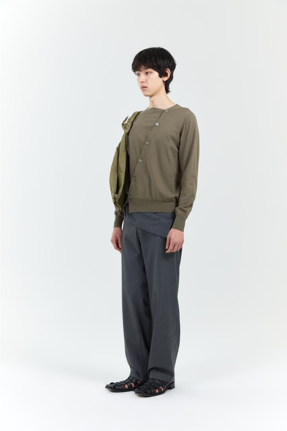 누마레 BELTED POCKET TROUSER GREY 상품이미지3