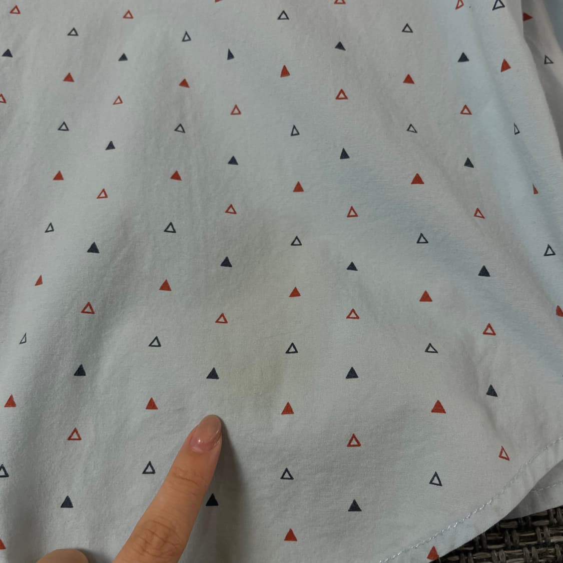 LEE 리 스카이블루 트라이앵글 패턴 긴팔 셔츠 XXL 상품이미지5