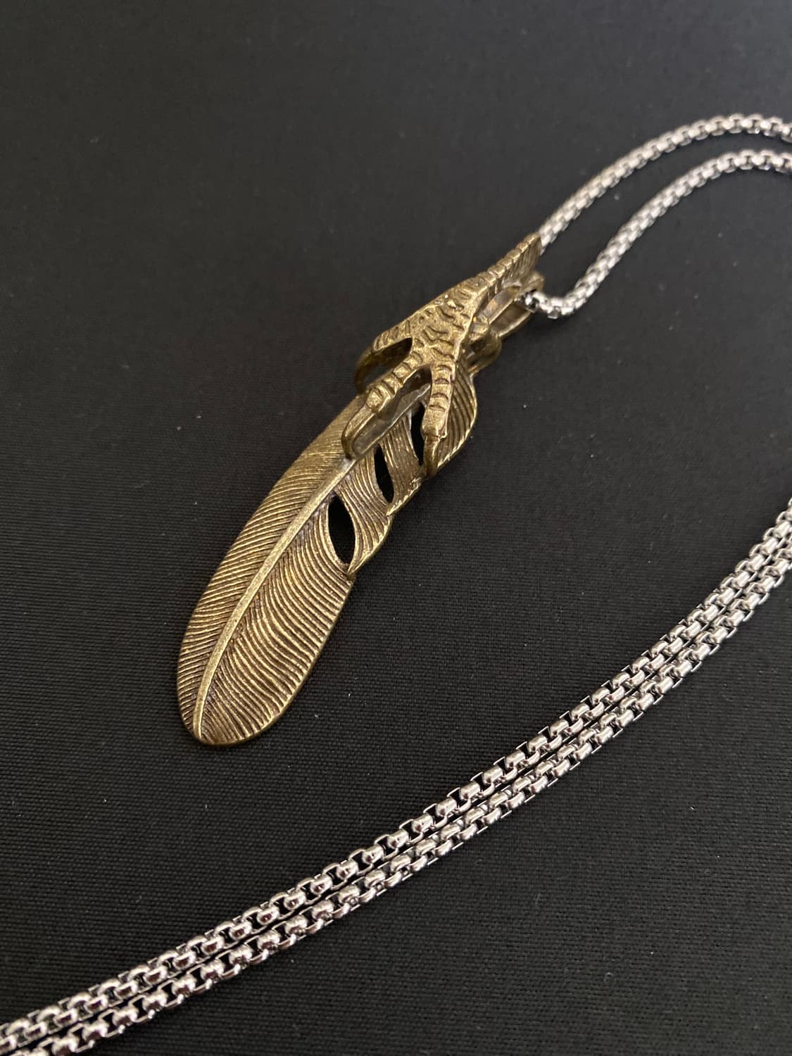 빈티지 깃털 팬던트 목걸이(무광 브론즈 톤) 상품이미지4