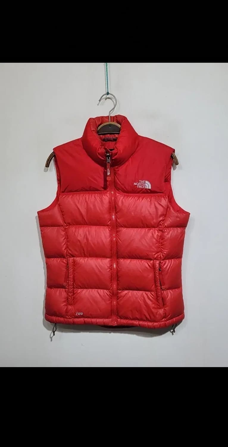 (M) 노스페이스 눕시 패딩조끼 빨강 거위털 700 구스다운 베스트  상품이미지1
