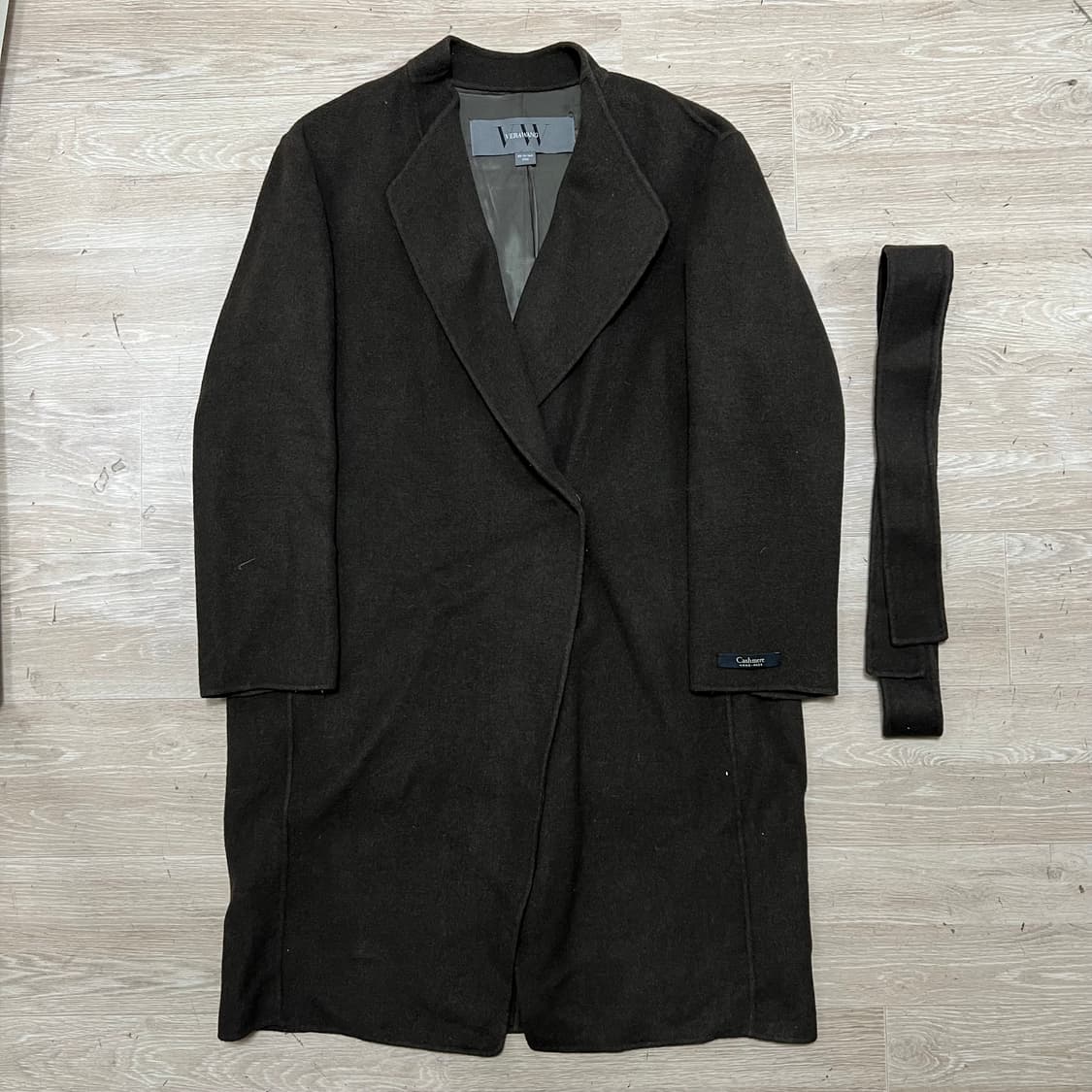 베라왕 여성 캐시미어 핸드메이드 벨티드 롱 랩코트 [카키 브라운] 55 상품이미지1