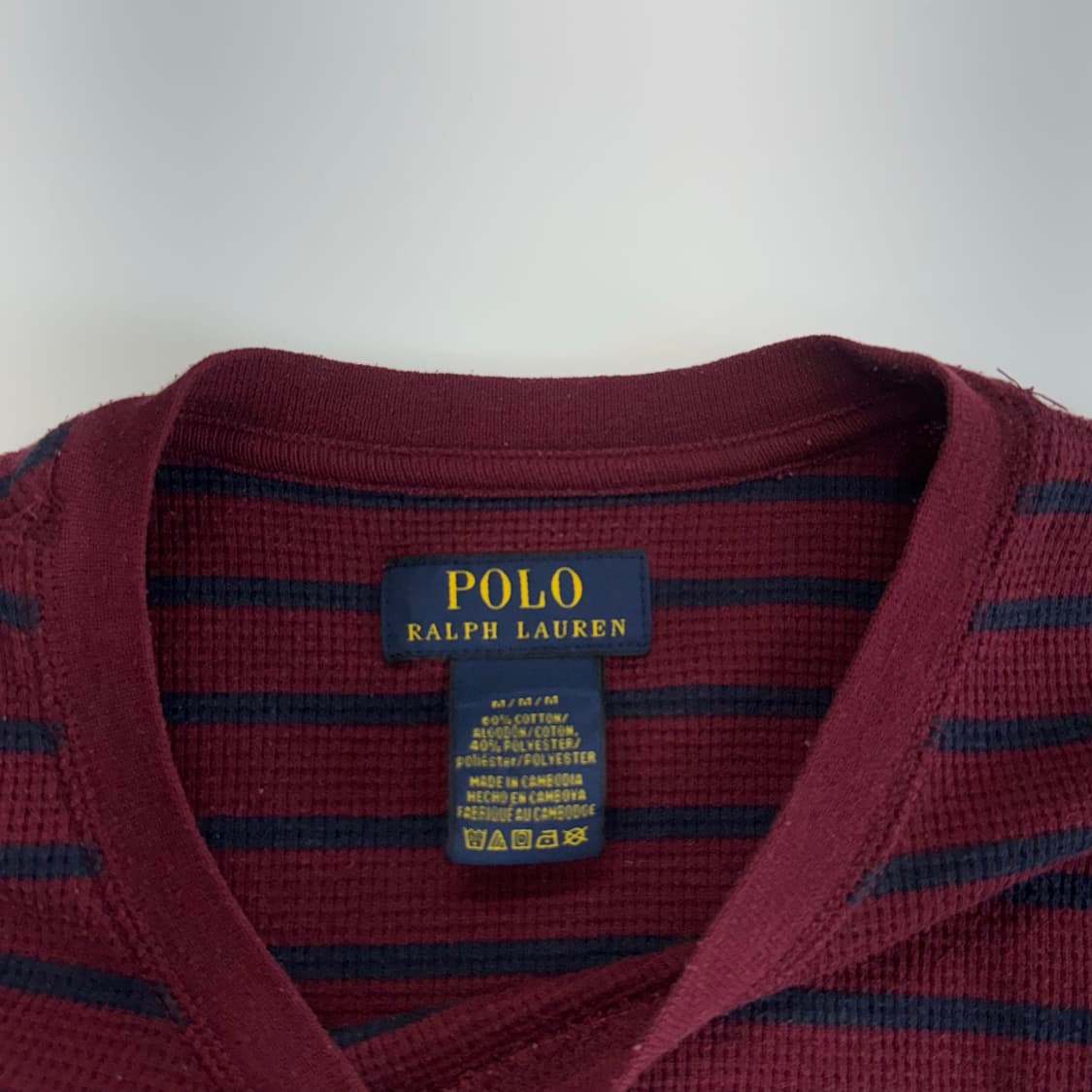 Polo 폴로 네이비 포니 버건디 스트라이프 롱슬리브  상품이미지5