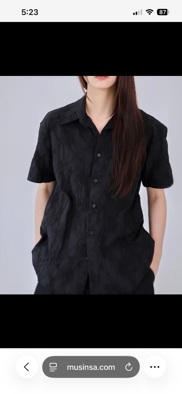 음양 플라워 자카드 셔츠 1사이즈 상품이미지1