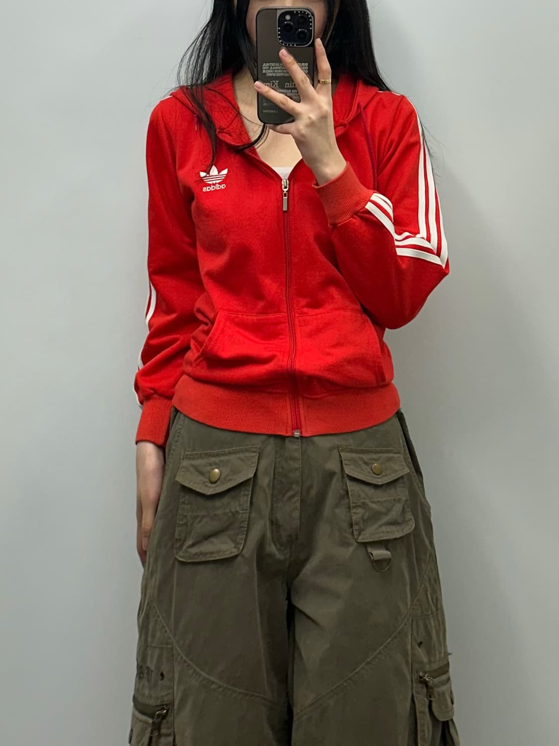 아디다스 파이어버드 레드 후드집업 상품이미지1