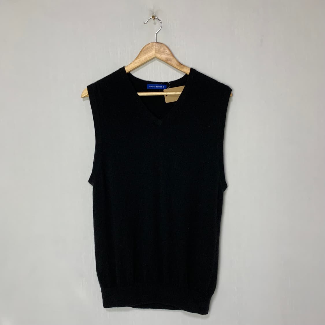 리미티드에디션 블랙 캐시미어 100 니트 조끼 L 빈티지 상품이미지1