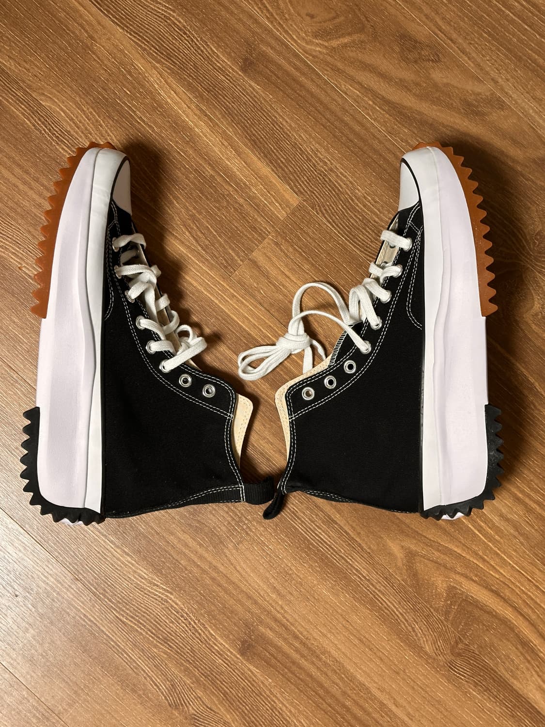 컨버스 런스타 하이크 하이 블랙 화이트 검 새상품 275 상품이미지4