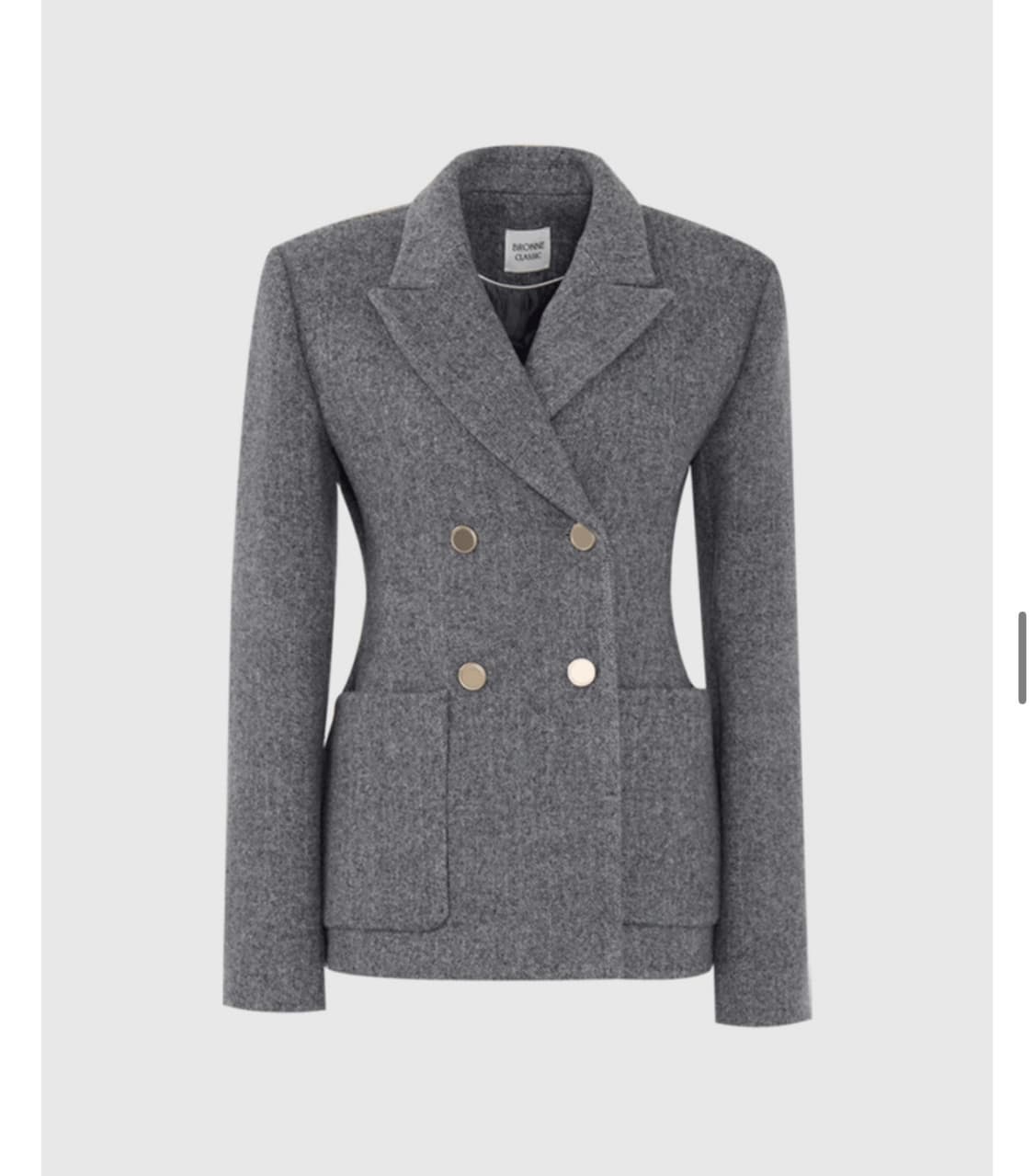 브론 아워글래스 메리노 울 헤링본자켓 s (챠콜) 상품이미지1