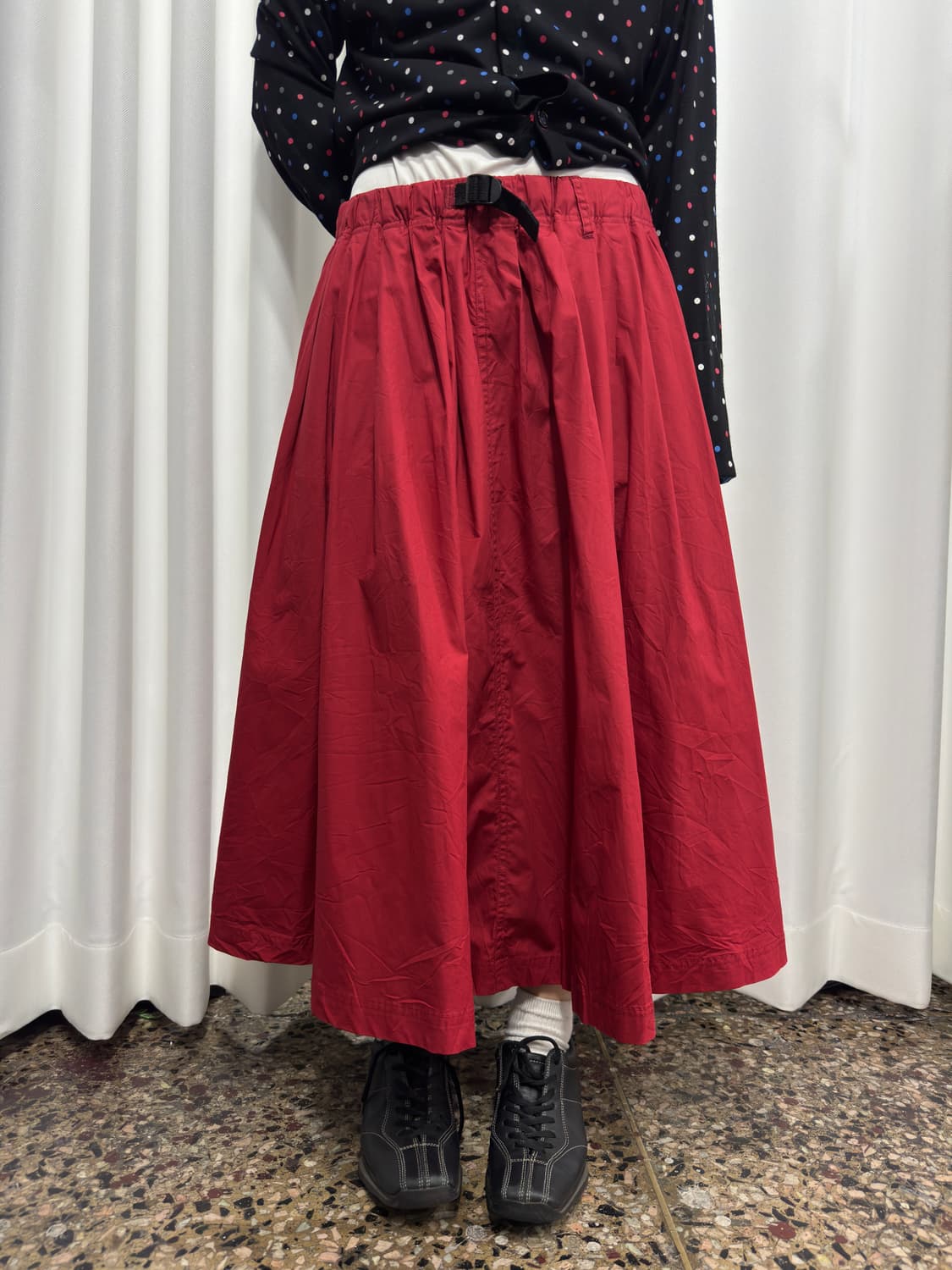 marble sud red belt skirt 상품이미지1